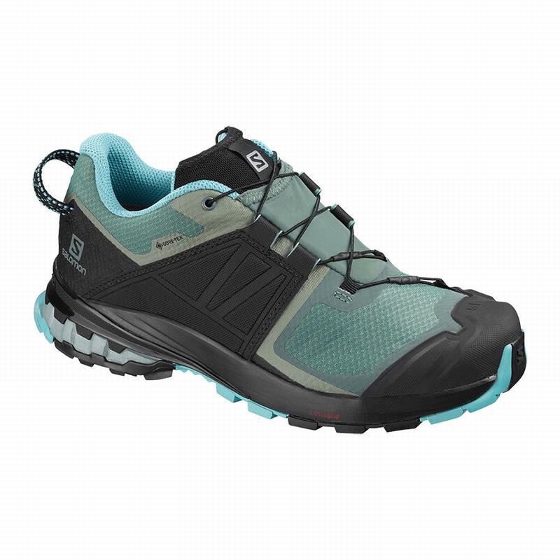 Salomon Israel XA WILD GORE-TEX - Womens Trail Running Shoes - Green/Black (LHJK-60439)
